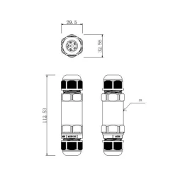 Outdoor-Multi-kabelverbinder voor 2 kabel 4-14mm