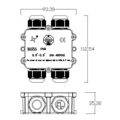 Outdoor-Multi-4-voudig-verdeler voor 2-4 kabel