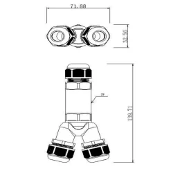 Outdoor-Multi-Y-kabelverbinder voor 3 kabel 4-14mm