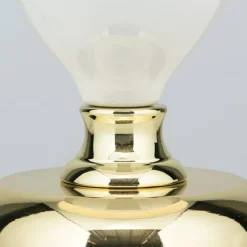 Ovum tafellamp, wit/goudkleurig, hoogte 48 cm, keramiek/chintz