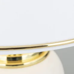 Ovum tafellamp, wit/goudkleurig, hoogte 48 cm, keramiek/chintz