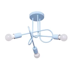 Oxford plafondlamp, Ø 44 cm, lichtblauw, metaal, 3-lamps