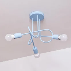 Oxford plafondlamp, Ø 44 cm, lichtblauw, metaal, 3-lamps