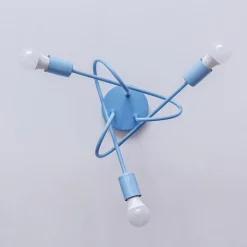 Oxford plafondlamp, Ø 44 cm, lichtblauw, metaal, 3-lamps