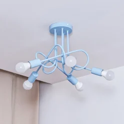 Oxford plafondlamp, lichtblauw, Ø 47 cm, metaal, 5-lamps