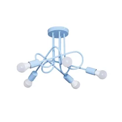 Oxford plafondlamp, lichtblauw, Ø 47 cm, metaal, 5-lamps
