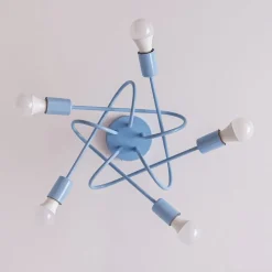 Oxford plafondlamp, lichtblauw, Ø 47 cm, metaal, 5-lamps