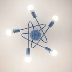 Oxford plafondlamp, lichtblauw, Ø 47 cm, metaal, 5-lamps