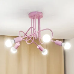 Oxford plafondlamp, lichtroze, Ø 47 cm, metaal, 5-lamps