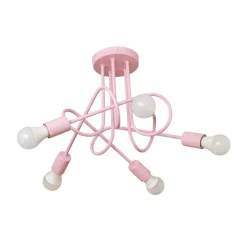 Oxford plafondlamp, lichtroze, Ø 47 cm, metaal, 5-lamps