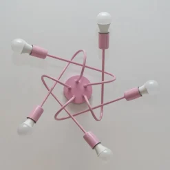 Oxford plafondlamp, lichtroze, Ø 47 cm, metaal, 5-lamps