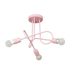 Oxford plafondlamp, lichtroze, Ø 44 cm, metaal, 3-lamps