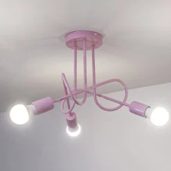 Oxford plafondlamp, lichtroze, Ø 44 cm, metaal, 3-lamps