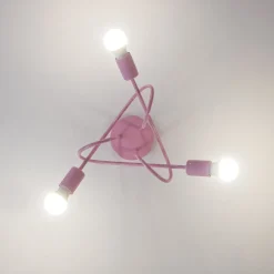 Oxford plafondlamp, lichtroze, Ø 44 cm, metaal, 3-lamps