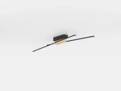 Panagria LED plafondlamp, zwart met houten detail