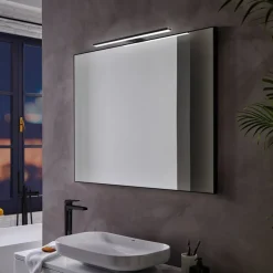 Pandora LED spiegellamp, mat zwart, 45,8 cm