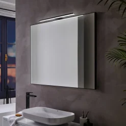 Pandora LED spiegellamp, mat zwart, 30,8 cm