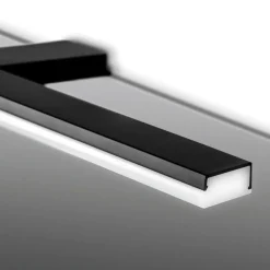 Pandora LED spiegellamp, mat zwart, 30,8 cm