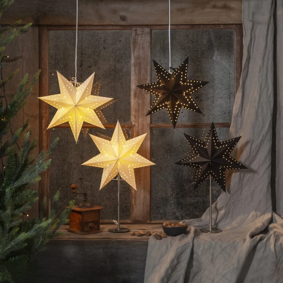 Papieren ster Bobo, 7-punten in wit Ø 34 cm