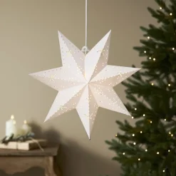 Papieren ster Classic met E14-fitting, wit