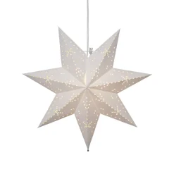 Papieren ster Classic met E14-fitting, wit
