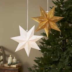 Papieren ster Classic met E14-fitting, wit