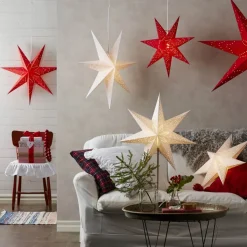 Papieren ster Sensy met zacht patroon, hangend