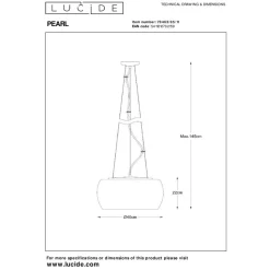 Parel hanglamp van glas, Ø 40 cm