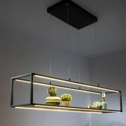 Paul Neuhaus Contura LED hanglamp, zwart, metaal, dimmer