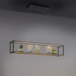 Paul Neuhaus Contura LED hanglamp, zwart, metaal, dimmer