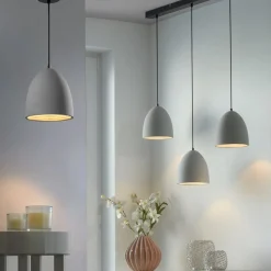 Paul Neuhaus Eton hanglamp, grijs, beton, Ø 21 cm, G9