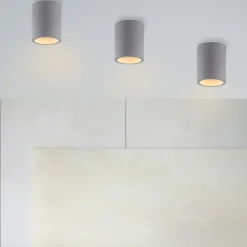 Paul Neuhaus Eton plafondlamp, grijs, beton, Ø 11 cm, GU10