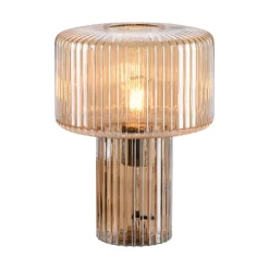 Paul Neuhaus Fungus tafellamp, barnsteen, glas, 34 cm