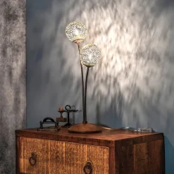 Paul Neuhaus Greta tafellamp, roest/goud, metaal, 2-lamps, G9