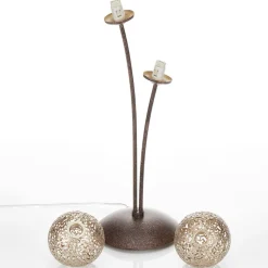 Paul Neuhaus Greta tafellamp, roest/goud, metaal, 2-lamps, G9