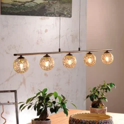 Paul Neuhaus hanglamp Greta, 132 cm, 5-lamps, metaal, G9