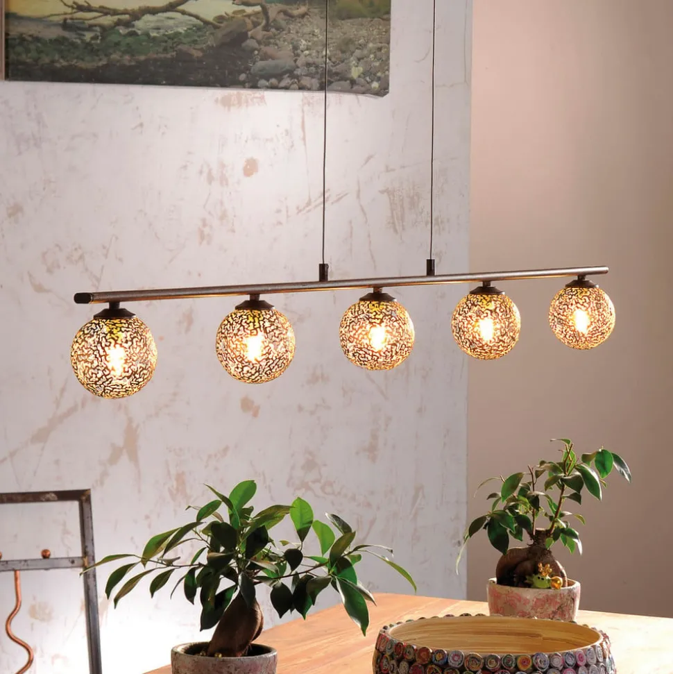 Paul Neuhaus hanglamp Greta, 132 cm, 5-lamps, metaal, G9