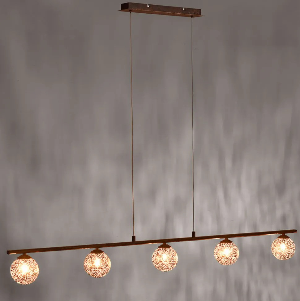 Paul Neuhaus hanglamp Greta, 132 cm, 5-lamps, metaal, G9