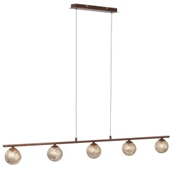 Paul Neuhaus hanglamp Greta, 132 cm, 5-lamps, metaal, G9