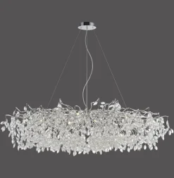 Paul Neuhaus kroonluchter Ricicle, chroom, lengte 150 cm