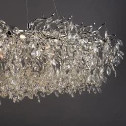 Paul Neuhaus kroonluchter Ricicle, chroom, lengte 150 cm