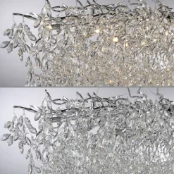 Paul Neuhaus kroonluchter Ricicle, chroom, lengte 150 cm