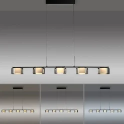 Paul Neuhaus LED hanglamp Rika, 119 cm, glas, dimbaar