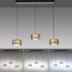 Paul Neuhaus LED hanglamp Rika, 71 cm, glas, dimbaar