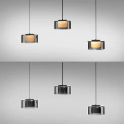 Paul Neuhaus LED hanglamp Rika, 71 cm, glas, dimbaar