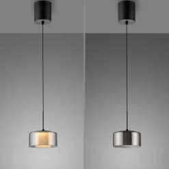 Paul Neuhaus LED hanglamp Rika, Ø 15 cm, glas, dimbaar