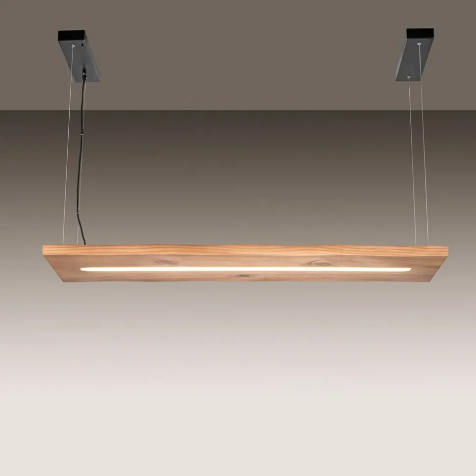 Paul Neuhaus LED hanglamp Palma, hout, CCT, dimbaar, 120cm