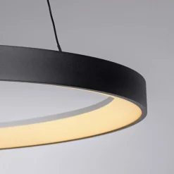 Paul Neuhaus LED hanglamp Hoop, zwart, Ø 57 cm, dimbaar