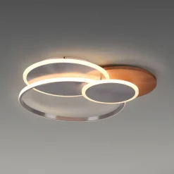 Paul Neuhaus LED plafondlamp Palma, hout, CCT, 65cm, dimbaar