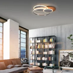 Paul Neuhaus LED plafondlamp Palma, hout, CCT, 65cm, dimbaar